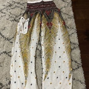 BOHEMIAN ISLAND PEACOCK HAREM PANTS